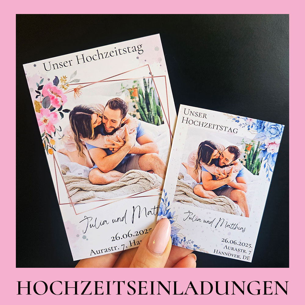 Flexible Fotomagnete Hochzeitseinladungen in verschiedenen Größen – Individuell anpassbar für jeden Anlass