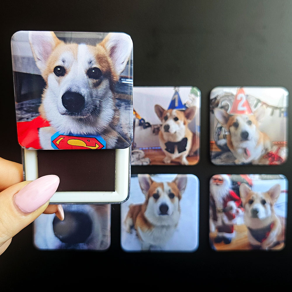 Quadratische Kühlschrankmagnete mit personalisiertem Foto