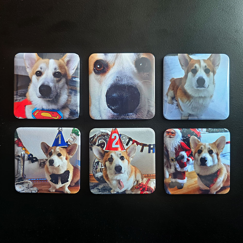 Quadratische Kühlschrankmagnete mit personalisiertem Foto